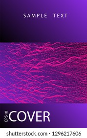 Flyer poster vector graphic design. Plastic pink, proton purple esports texture. Tect newsletter cover template. Liquid rippling motion background pattern. Modern poster, cover or flyer template.