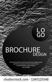 Flyer poster vector graphic design. Black and white monochrome waves texture. Presentation slides cover page. Modern poster, cover or flyer template. Buoyant wavy flux background pattern.