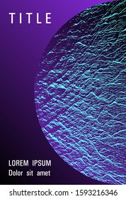 Flyer poster vector graphic design. Proton purple and cyan blue esports texture. Flat geometric cover leaflet. Liquid rippling motion background pattern. Modern poster, cover or flyer template.