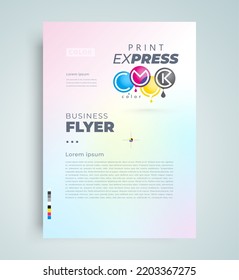 Flyer print express polygraphy cmyk theme design template cover