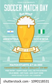 Flyer to promote all the soccer - football events in a simple and funny way.