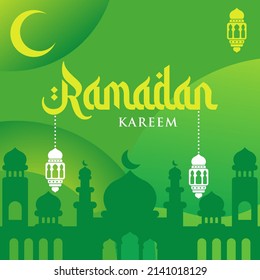 El volante Ramadan Kareem. Antecedentes Ramadán. Gradiente. Plantillas.
