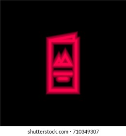 Flyer red glowing neon ui ux icon. Glowing sign logo vector