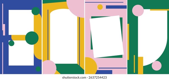 Flyer retro design poster template color pastel