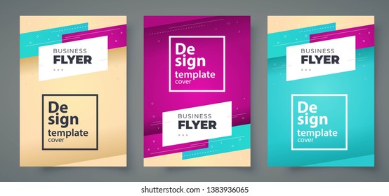 Flyer set Action theme Stripes and lines design template cover 