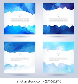 flyer set blue background mobile geometric colorful series of multicolored vector template for mobile smart telephone booklet advertising portable wise telephone or web site flyer set blue background