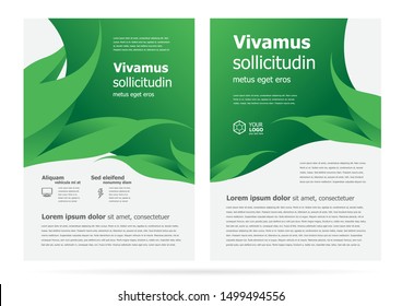 Flyer Set Brochure Design Template Cover Nature Green Leaves