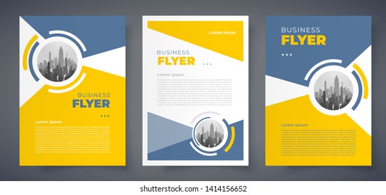 Flyer set Circles theme cover template vector