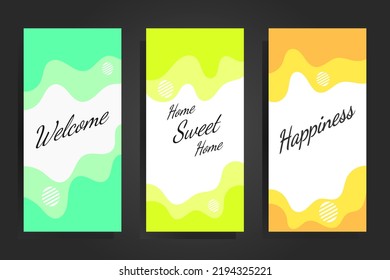 flyer set template consist of liquid vector form with flat color