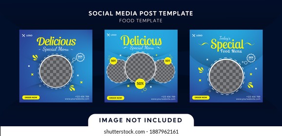 Flyer or Social Media Post Template Themed Food With Simple and looks Modern Concept and Bundle Set