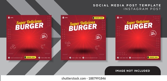 Flyer Or Social Media Post Template Themed Food With Simple And Looks Modern Concept And Bundle Set