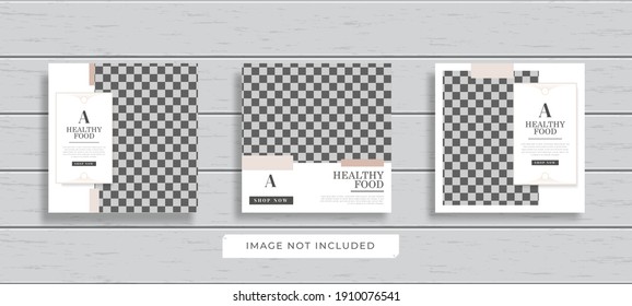 Flyer or Social Media Post Template Themed Food With Simple and looks Modern Concept and Bundle Set