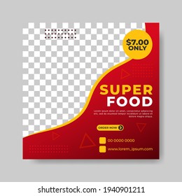 Flyer or social media post template food menu themed