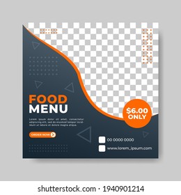 Flyer or social media post template for fast food  themed 
