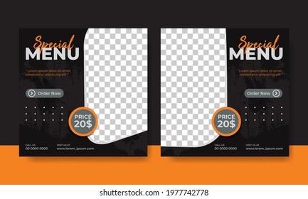 Flyer or social media post template food menu themed