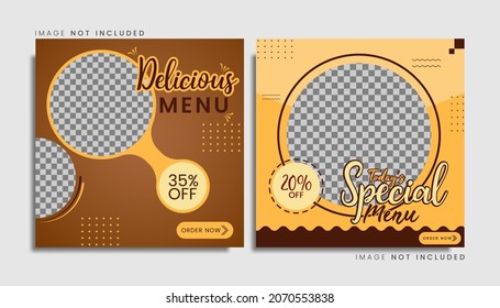 Flyer or Social Media Post Template Themed Food