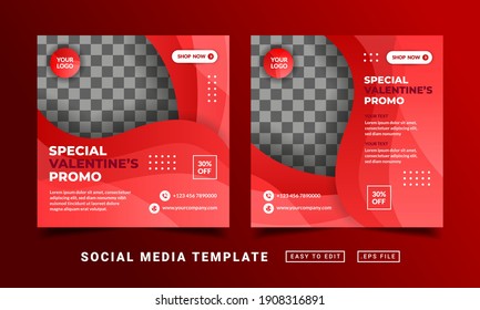 Flyer or social media post themed special valentine's day template