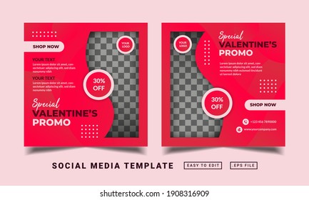 Flyer or social media post themed special valentine's day template
