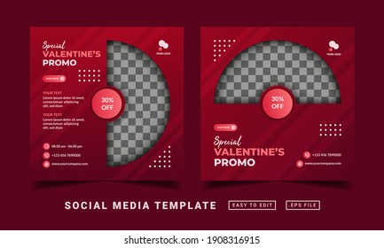 Flyer or social media post themed special valentine's day template