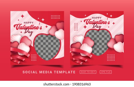 Flyer or social media post themed valentine's day template