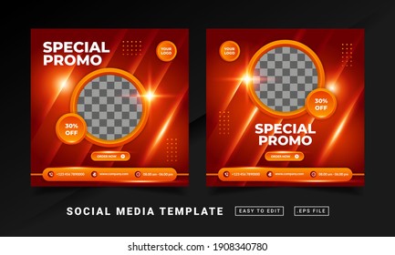Flyer or social media post themed restaurant food menu template