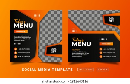 Flyer or social media post themed today food menu template