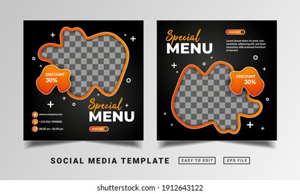 Flyer or social media post themed today food menu template