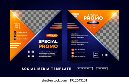 Flyer o social media publica plantilla de promoción especial temática