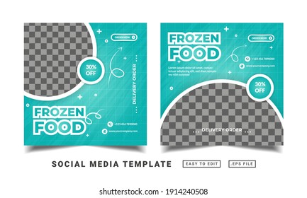 Flyer or social media post themed frozen food menu template