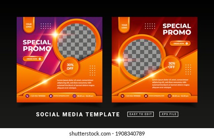 Flyer or social media vector themed modern post template
