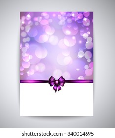 Flyer  with  soft  lilac and light pink colors. holiday background 