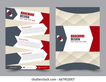 Flyer template a4 size. Business brochure design. Annual report cover. Vector illustration. Red color.