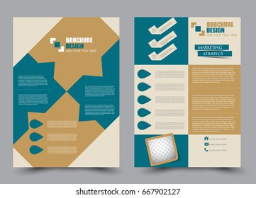 Flyer template a4 size. Business brochure design. Annual report cover. Vector illustration.