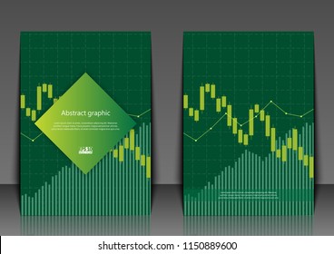Flyer template with abstract background. Abstract background with stock graph. Eps10 Vector illustration.