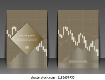 Flyer template with abstract background. Abstract background with stock graph. Eps10 Vector illustration.