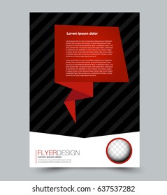 Flyer template. Abstract brochure background. Business corporate style concept. Vector illustration. Black and red color