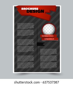 Flyer template. Abstract brochure background. Business corporate style concept. Vector illustration. Black and red color