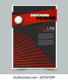 Flyer template. Abstract brochure background. Business corporate style concept. Vector illustration. Black and red color