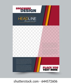 Flyer template. Abstract brochure background. Business corporate style concept. Vector illustration. Orange and red color.