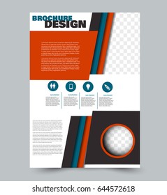 Flyer template. Abstract brochure background. Business corporate style concept. Vector illustration. Blue and red color.