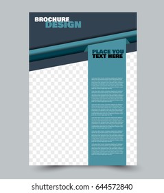 Flyer template. Abstract brochure background. Business corporate style concept. Vector illustration. Blue color.