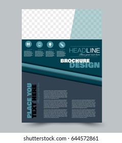 Flyer template. Abstract brochure background. Business corporate style concept. Vector illustration. Blue color.