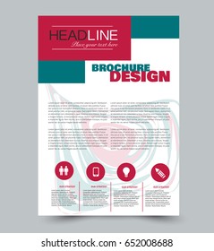 Flyer template. Abstract brochure background. Business corporate style concept. Red and green color. Vector illustration.