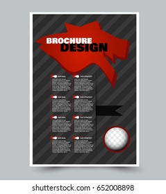 Flyer template. Abstract brochure background. Business corporate style concept. Red and black color. Vector illustration.
