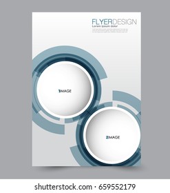 Flyer template. Abstract brochure background. Business corporate style concept. Vector illustration.  Blue color.