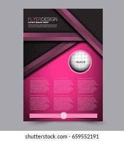 Flyer template. Abstract brochure background. Business corporate style concept. Vector illustration.  Pink and black color.