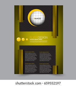 Flyer template. Abstract brochure background. Business corporate style concept. Vector illustration.  Yellow and black color.