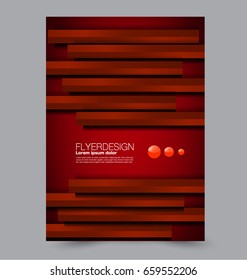Flyer template. Abstract brochure background. Business corporate style concept. Vector illustration.  Red color.