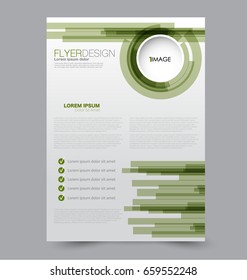 Flyer template. Abstract brochure background. Business corporate style concept. Vector illustration.  Green color.