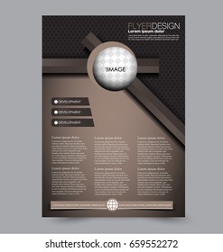 Flyer template. Abstract brochure background. Business corporate style concept. Vector illustration.  Brown and black color.